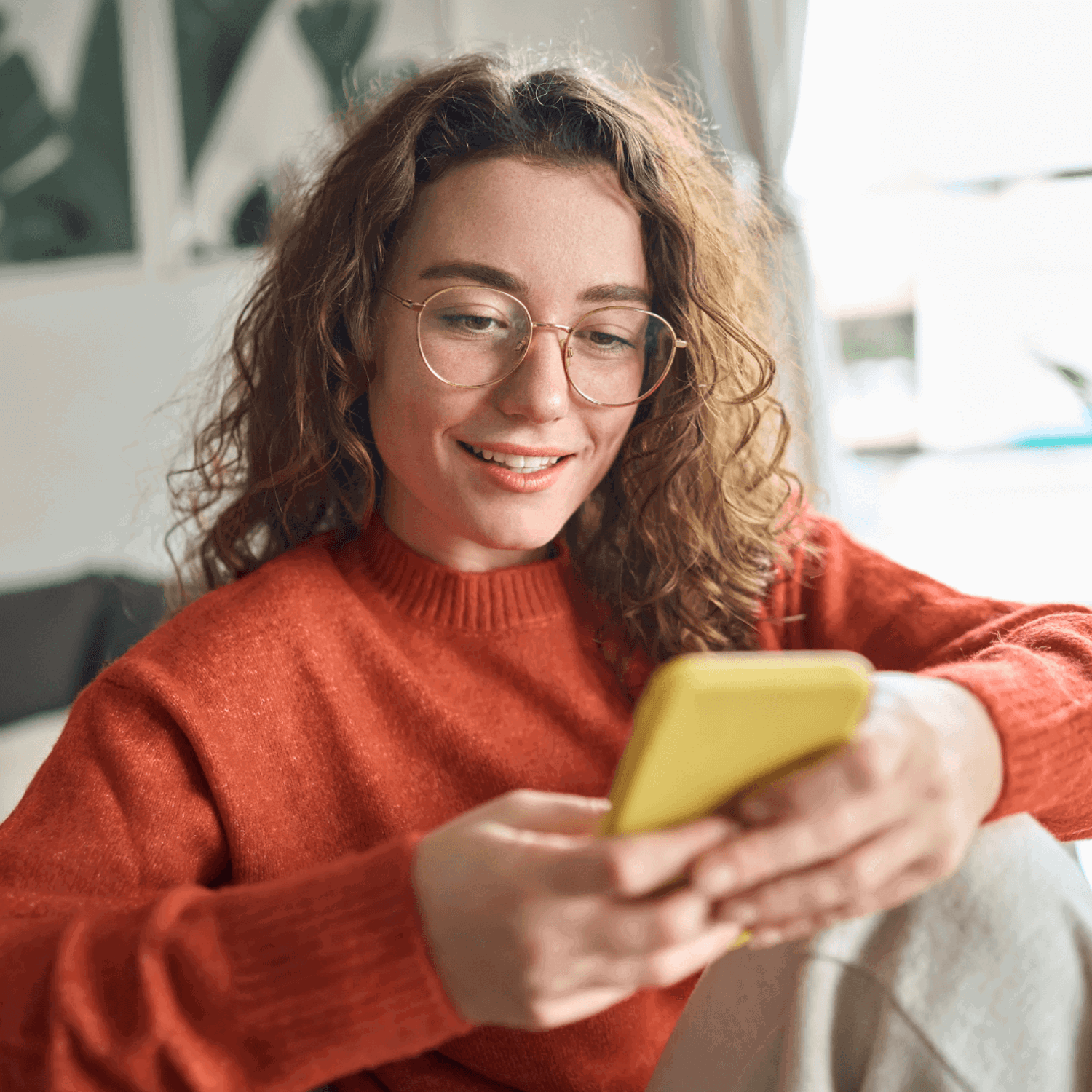 Person looking at phone 