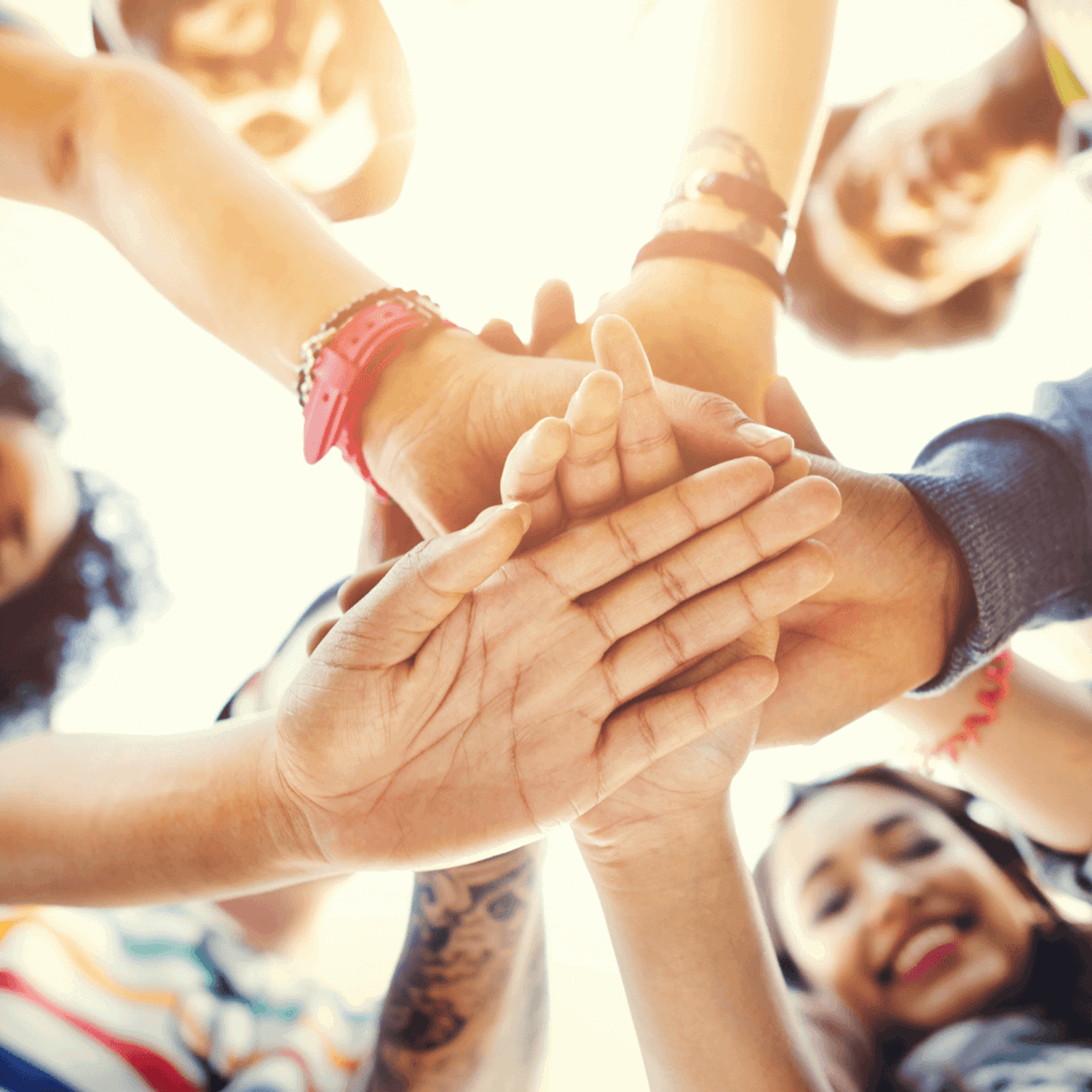 Group of people holding hands