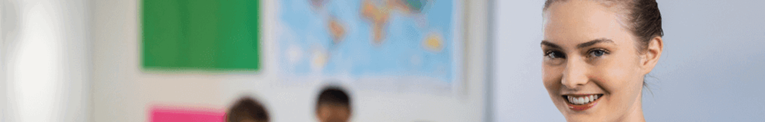 Young teacher in class