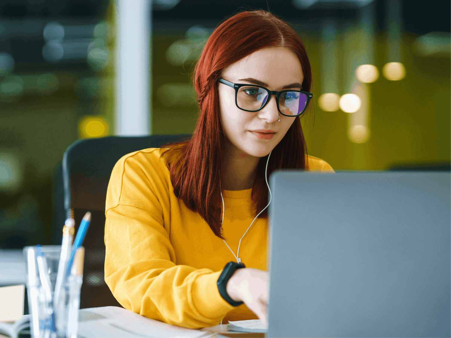 Person working at a computer